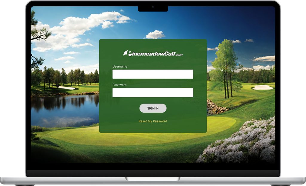screenshot of pinemeadowgolf.com admin login