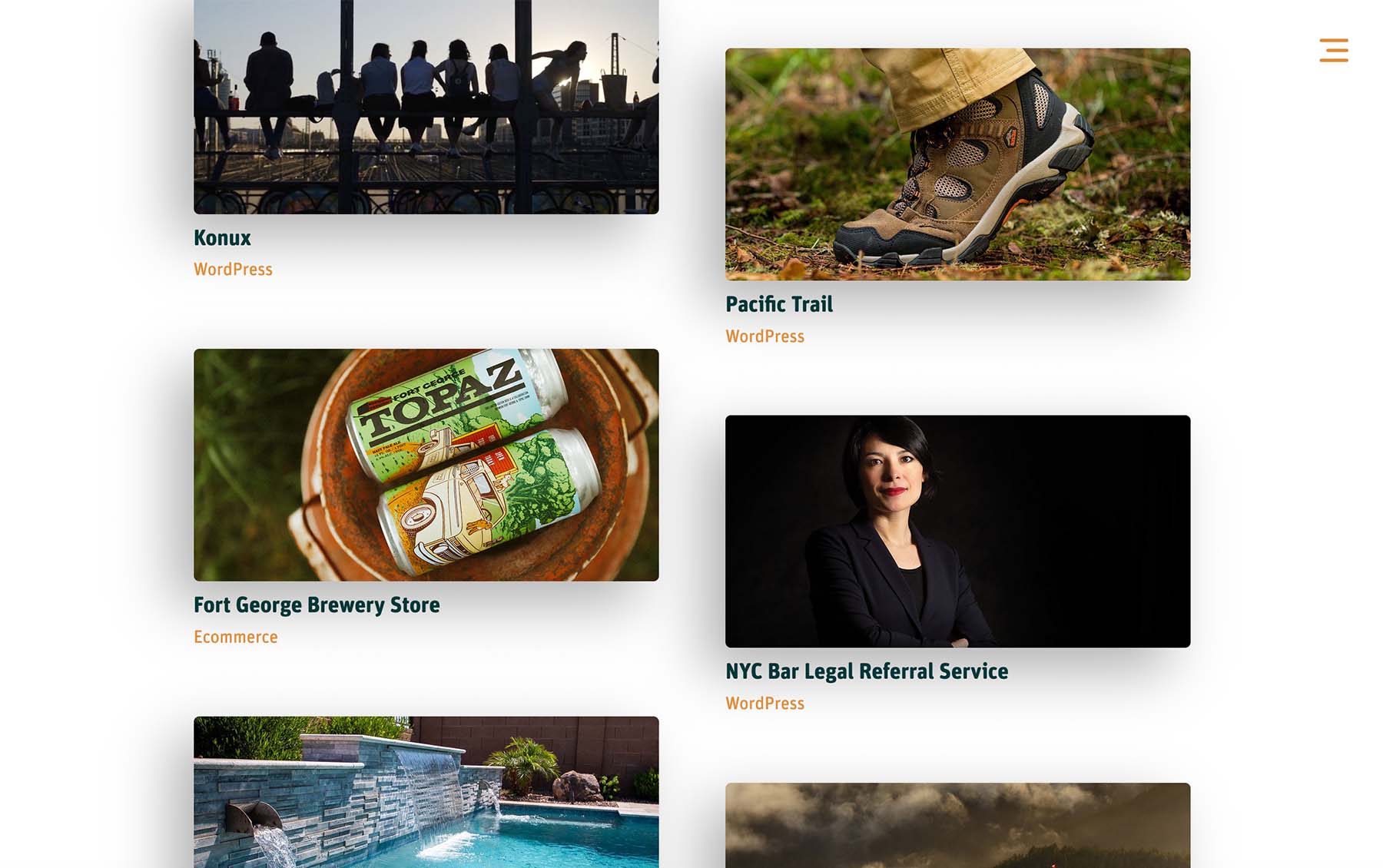 A screenshot from harmonicnw.com featuring a grid of portfolio items